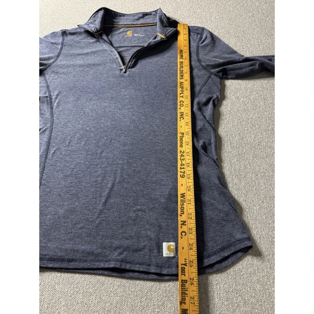 Carhartt 1/4 Zip Blue Pullover Shirt Womens Medium Force Fitted Fast Dry Reflect